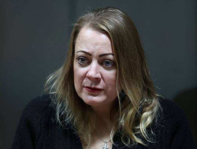 U.S. citizen Sarah Krivanek attends a court hearing in Ryazan
