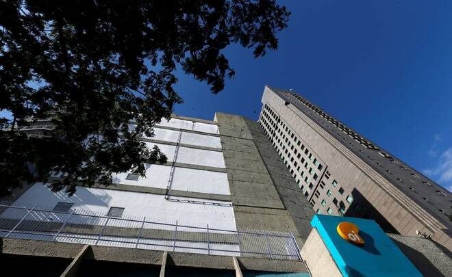 The headquarters of the Brazil's largest fixed-line telecoms group Oi, is pictured in Rio de Janeiro
