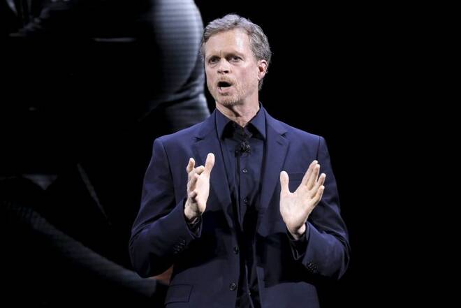 Nike CEO Mark Parker speaks during a launch event in New York
