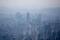 The skyline of central Seoul is seen during a foggy day in Seoul