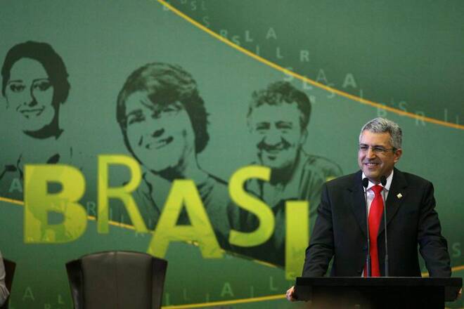 Brazil's Institutional Relations Minister Alexandre Padilha talks during his inauguration ceremony at the Itamaraty Palace in Brasilia