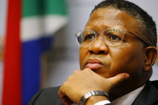 South African Sports Minister Fikile Mbalula addresses a media conference in Cape Town