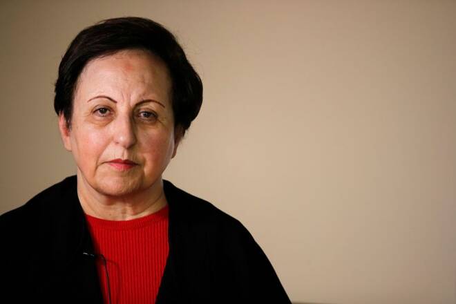 Iranian Nobel Peace laureate Shirin Ebadi attends a news conference on Iran at the Reporters without Borders offices in Paris