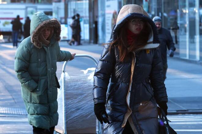 Bitter cold temperatures move into the northeast U.S. in New York