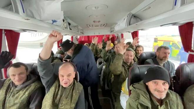 Russian soldiers return from Ukrainian captivity following a swap