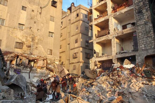 Aftermath of an earthquake in Aleppo