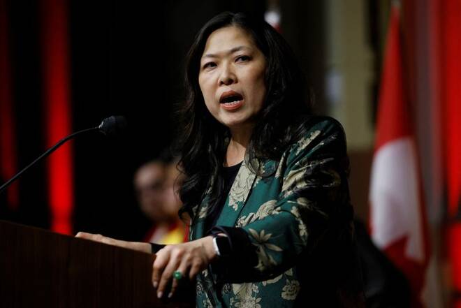 Canada's Minister of International Trade, Export Promotion, Small Business and Economic Development Mary Ng speaks at a Lunar New Year celebration in Ottawa