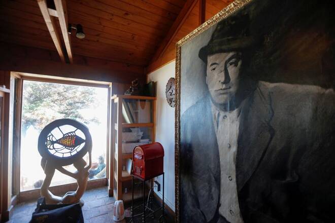 A picture of Pablo Neruda is seen inside his museum house in Isla Negra
