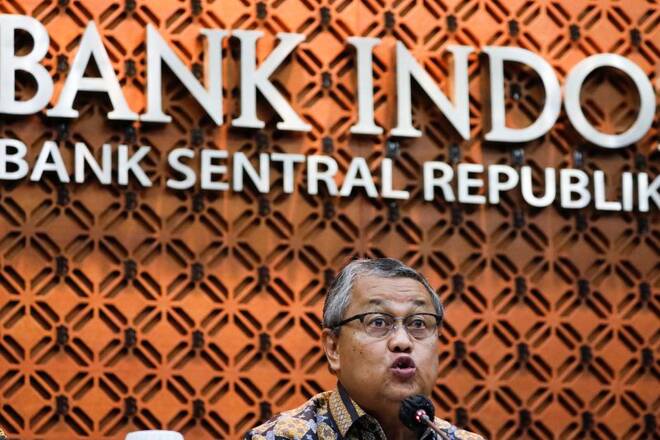Indonesia's Central Bank Governor Perry Warjiyo speaks during a media briefing at Bank Indonesia headquarters in Jakarta