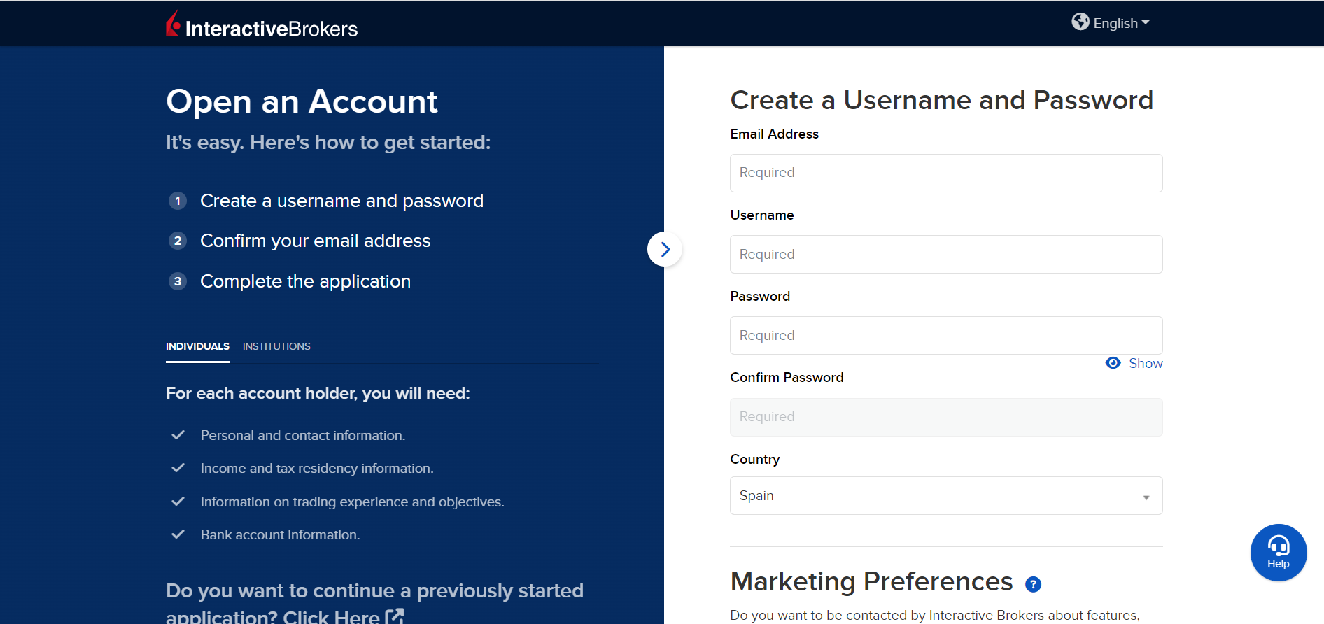 IBKR Account Application