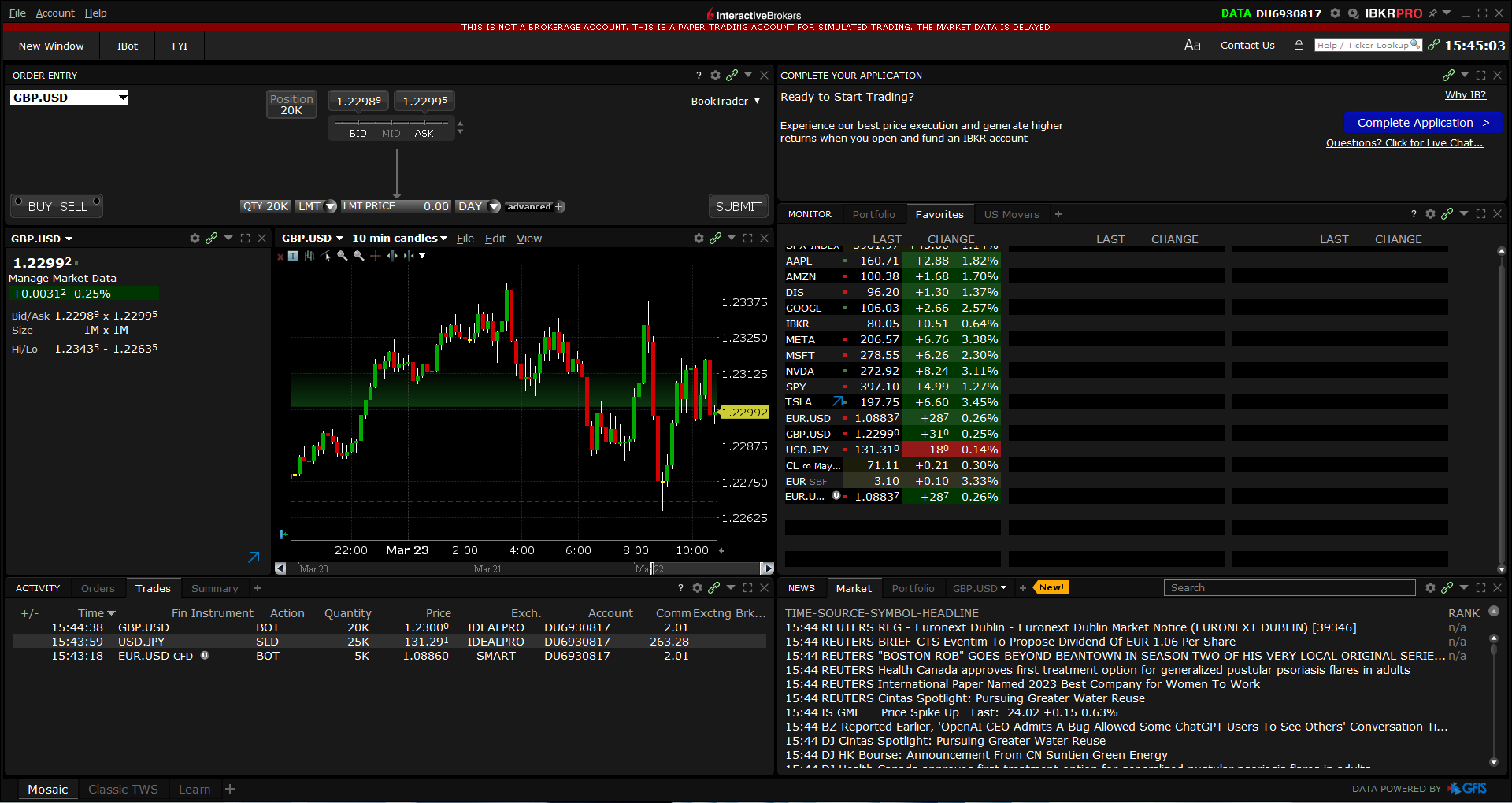 Trader Workstation (TWS) Desktop Platform