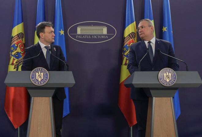 Moldovan Prime Minister Dorin Recean meets with Romanian counterpart