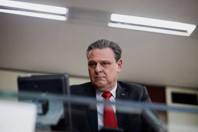 Brazil's Agriculture Minister Carlos Favaro attends an interview with Reuters in Brasilia