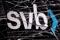 Illustration shows destroyed SVB (Silicon Valley Bank) logo