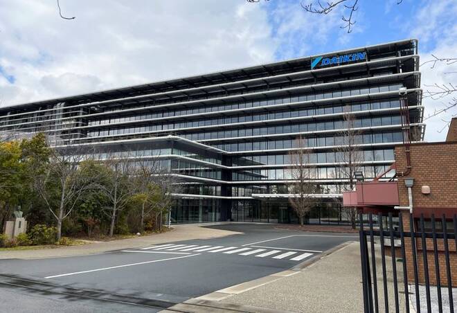General view shows Daikin Industries' Yodogawa plant in Osaka