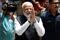 India’s Prime Minister Narendra Modi arrives to file his nomination papers for the general elections in Varanasi
