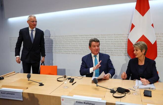 News conference on Credit Suisse after UBS takeover offer, in Bern