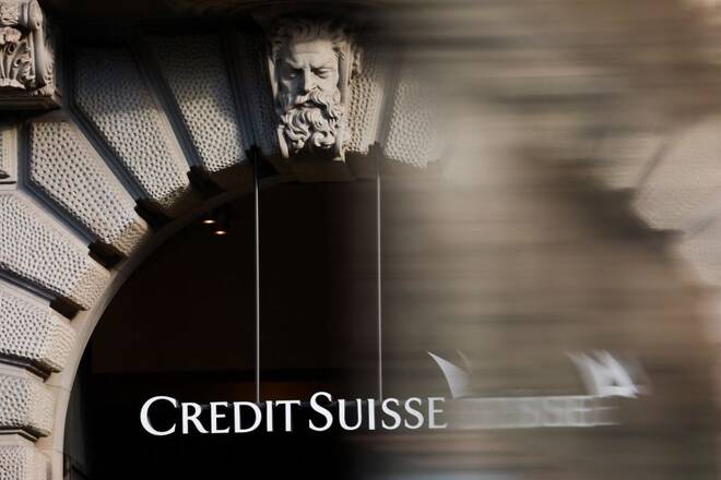 The logo of the Swiss bank Credit Suisse is seen in Zurich