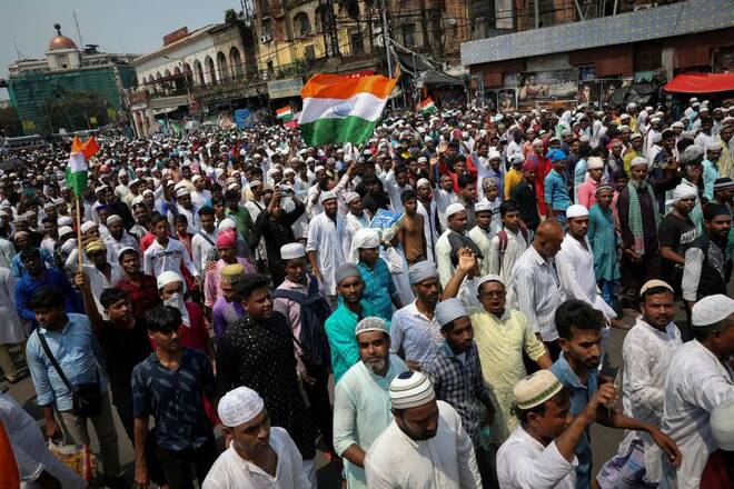 Protest against India's BJP members' comments on Prophet Mohammed, in Kolkata