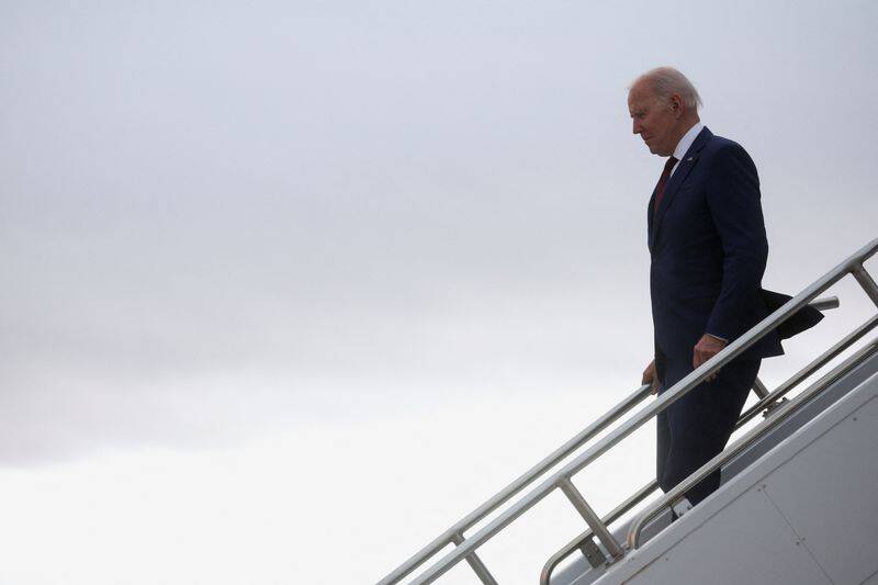 U.S. President Biden arrives in Las Vegas for a visit to a reception for the Democratic National Committee