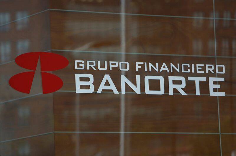 Logo of Grupo Financiero Banorte is pictured at its headquarters in Mexico City