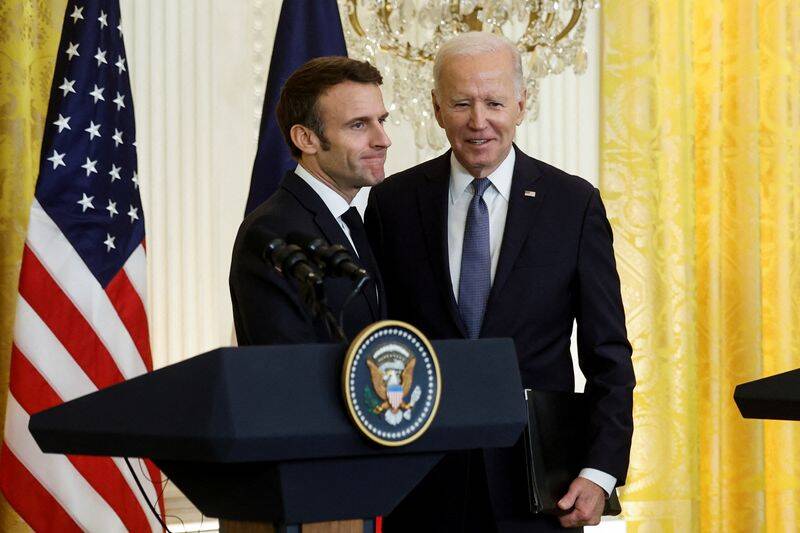 U.S. President Biden and French President Macron hold joint news conference at the White House in Washington
