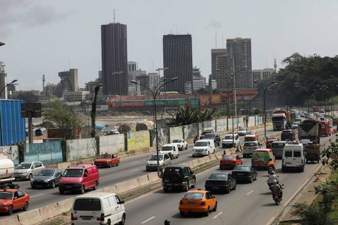 The buildings of the central business district of Plateau are pictured ahead of the presidential elections in Abidjan