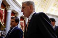 US House Speaker McCarthy walks to his offices at the US Capitol in Washington