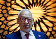Rached Ghannouchi attends an interview with Reuters at his office in Tunis