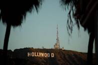 Morning sun rise on the Hollywood sign in Los Angeles, California