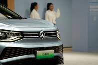 A Volkswagen ID.6 X is displayed at the Auto Shanghai show, in Shanghai
