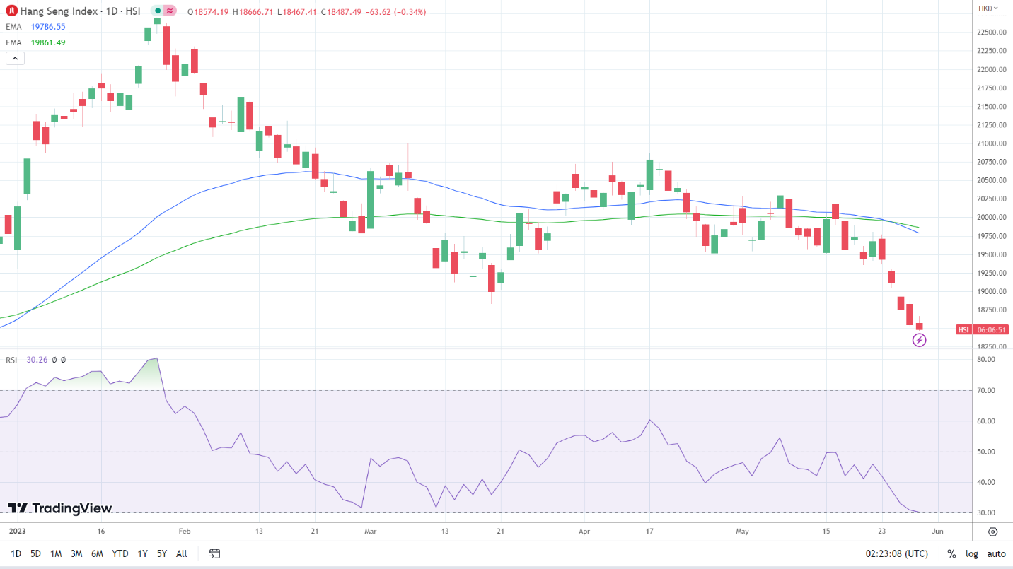 Hang Seng Index struggled.