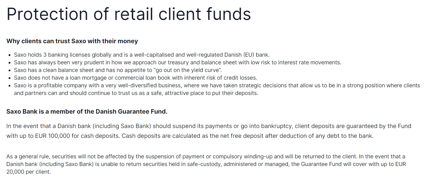 How Saxo protects its clients’ funds