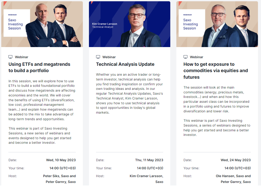 Saxo Bank’s webinars
