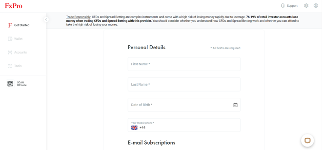 FxPro Account Registration