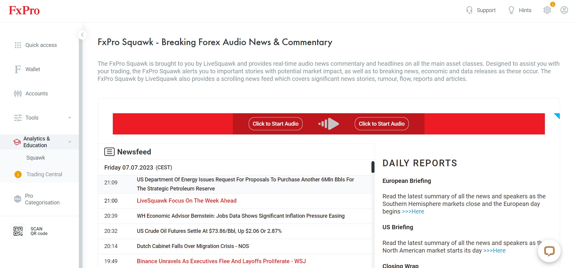 FxPro Squawk