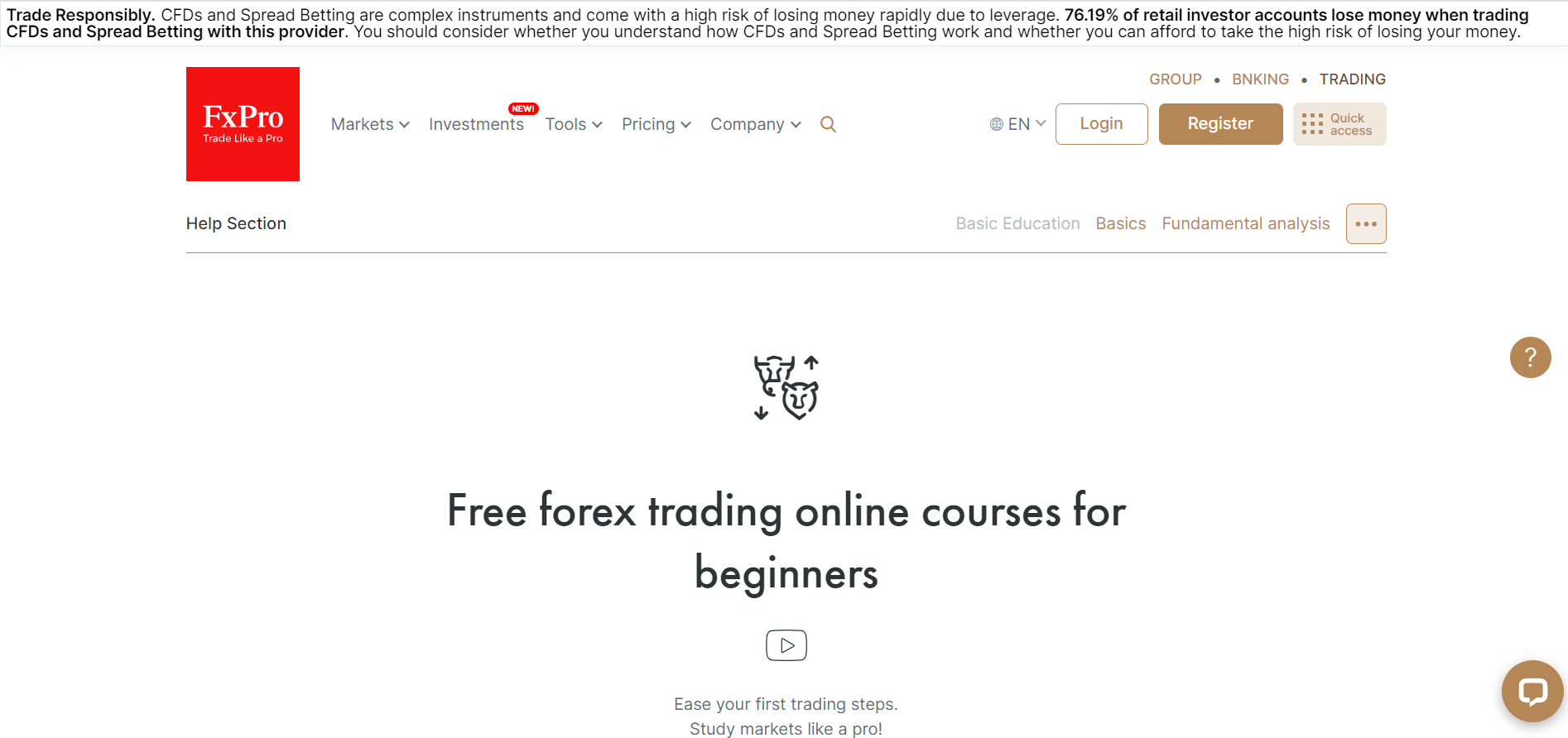 FxPro Online Trading Courses