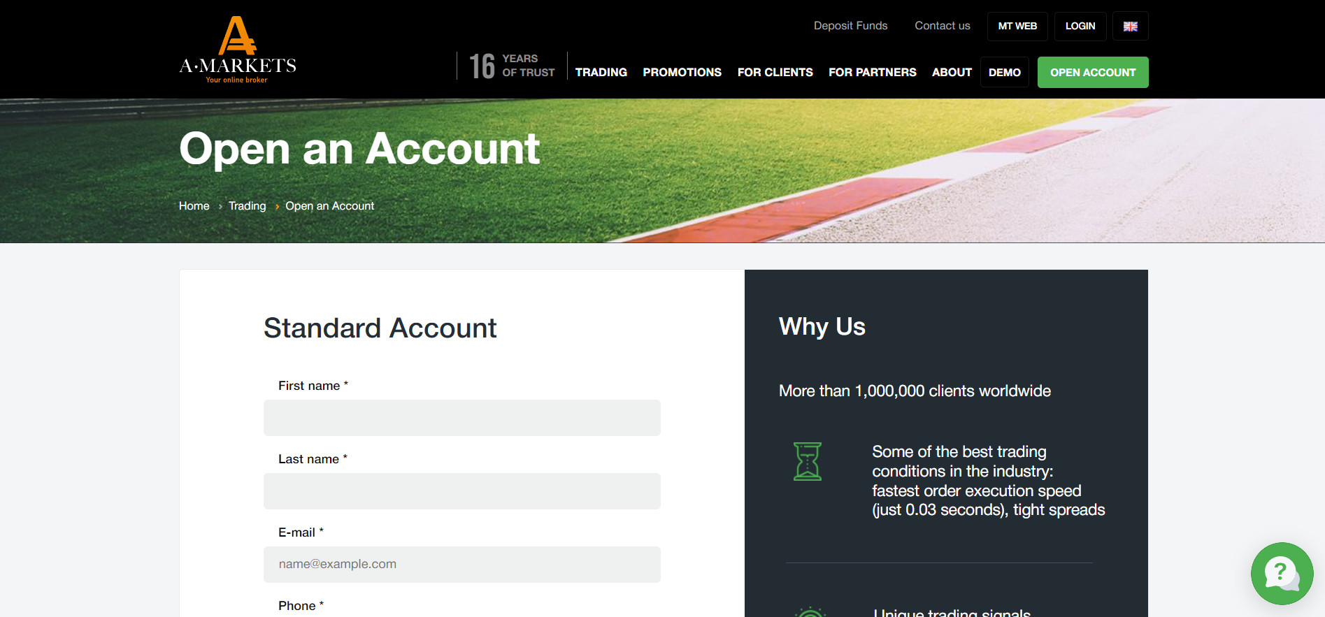 AMarkets Account Application