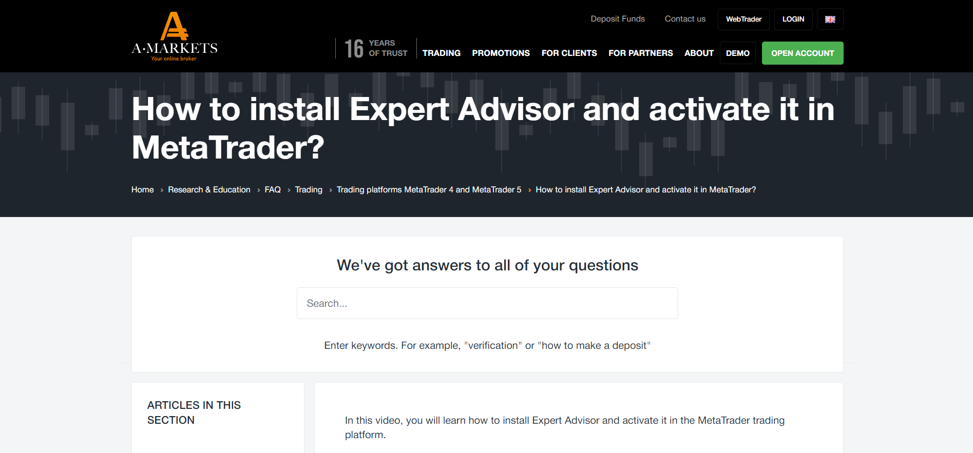 AMarkets Knowledge Base
