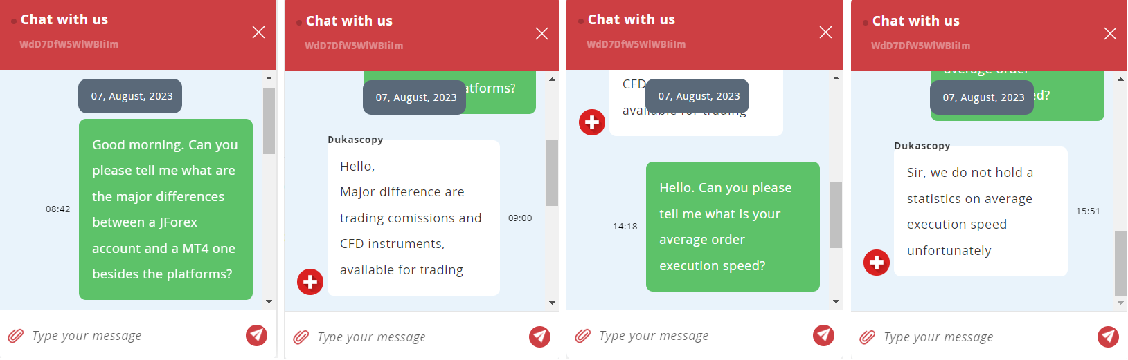 My conversation with Dukascopy support team