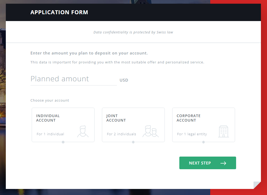 Registration form