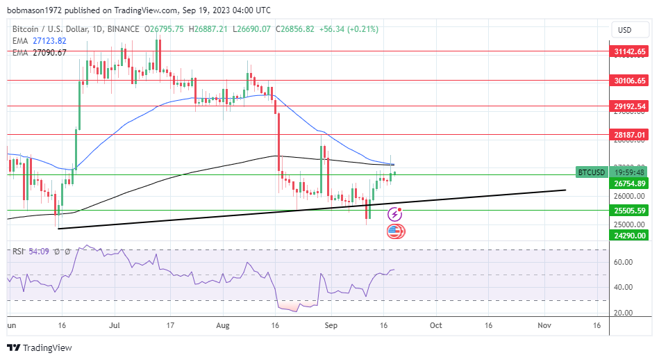 BTCUSD Daily Chart sends bearish price signals.