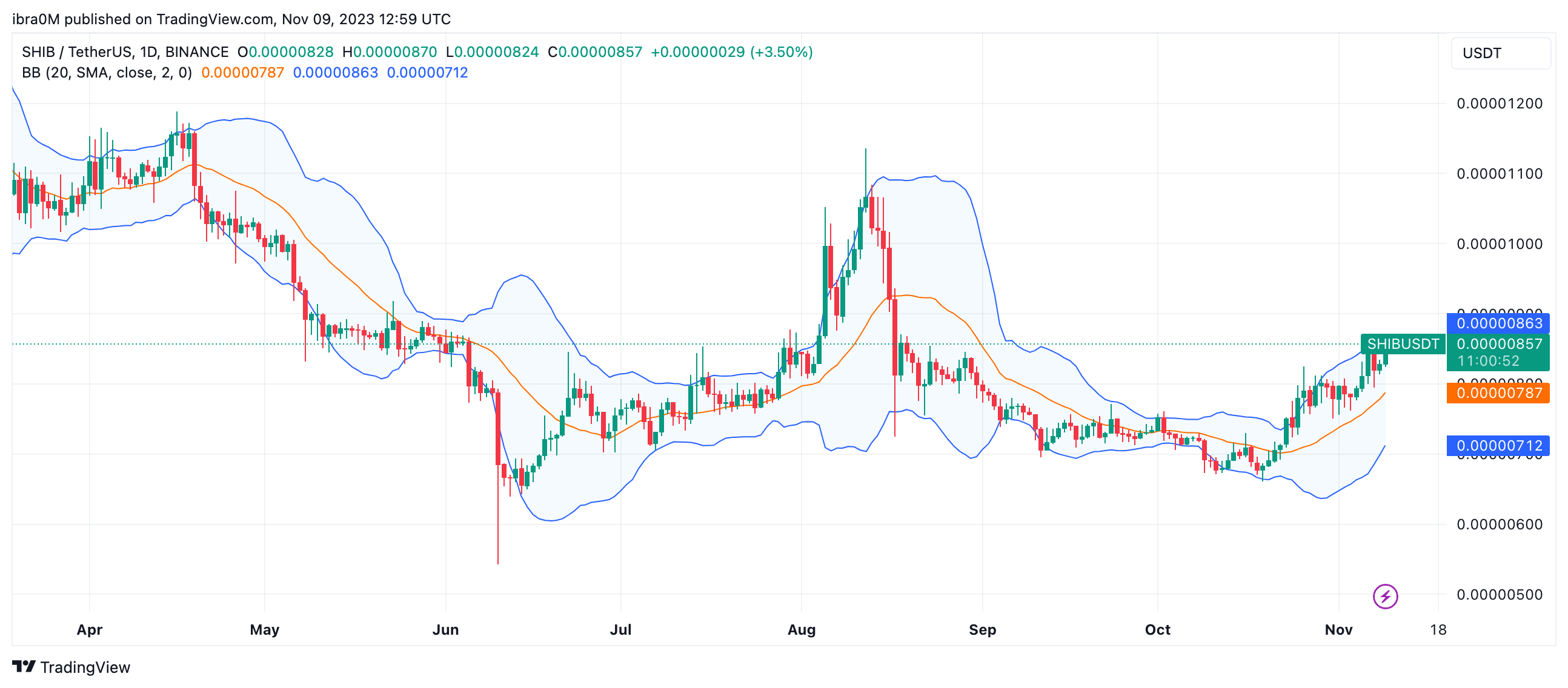 Shiba Inu (SHIB) Price Forecast, November 9 2023.