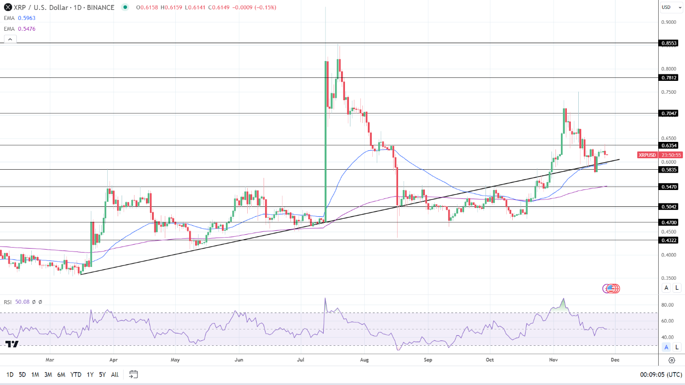 XRP Daily Chart affirms bullish price signals.