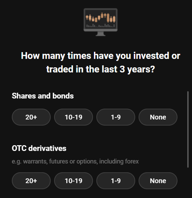 Capital.com’s questionnaire