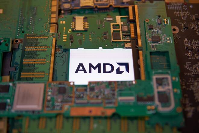 AMD logo on a chip, FX Empire