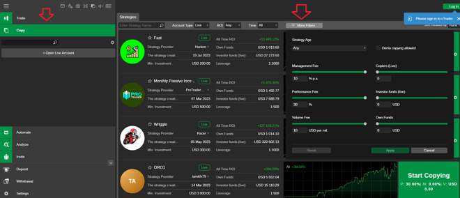 cTrader’s copy trading feature