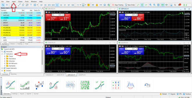 The general outlook of MetaTrader 5