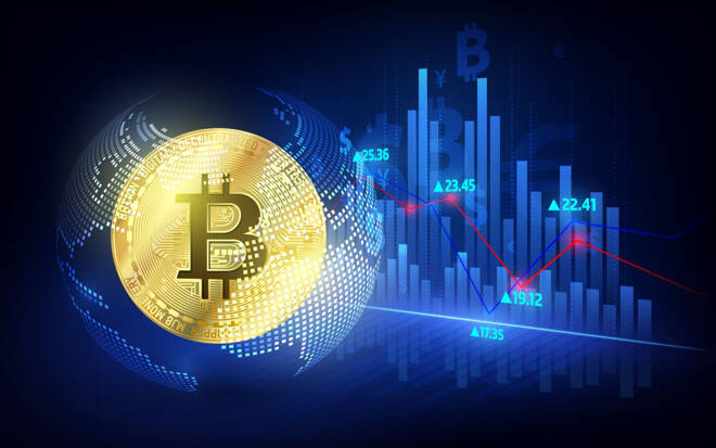 Bitcoin and blue charts, FX Empire