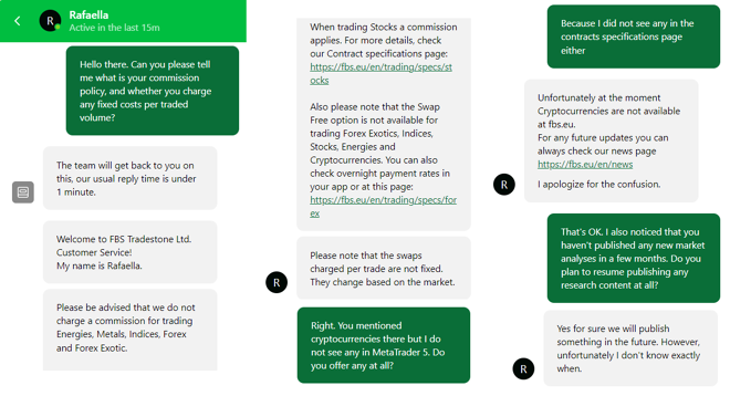 My conversation with FBS’s support team